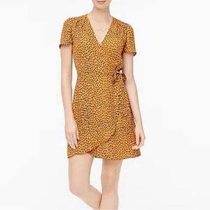 J. Crew Animal Spot Print Wrap Mini Dress Size 6